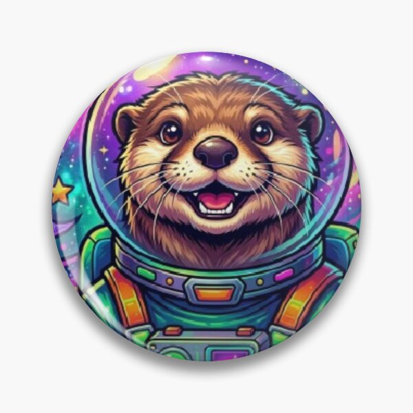 Item preview, Cute Cute Space Astronaut Otter,Vibrant Neon Galaxy Art designed and sold by XertHardcore.