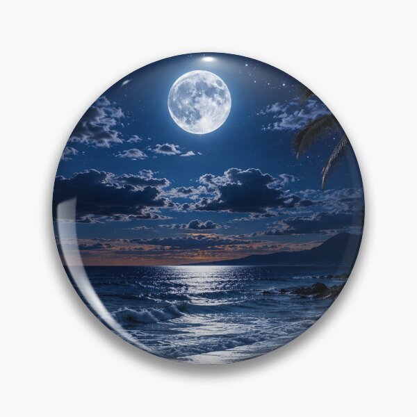 Item preview, Full Moon Tropical Beach Night Landscape designed and sold by YogiCodeLab.
