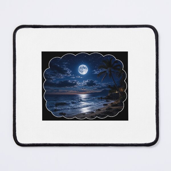 Item preview, Full Moon Tropical Beach Night Landscape designed and sold by YogiCodeLab.