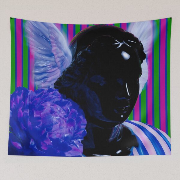 Item preview, Neon Gothic Angel With Peony designed and sold by bubblegoth.