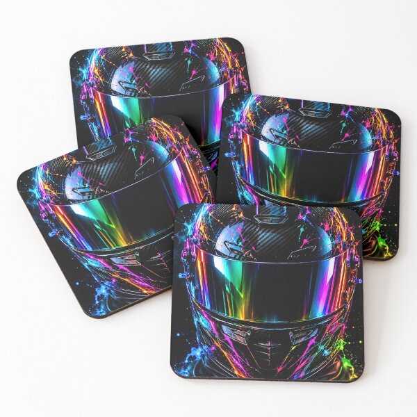 Item preview, Neon Racing Helmet – Cyberpunk Motorsport Art designed and sold by Gold&pixels.