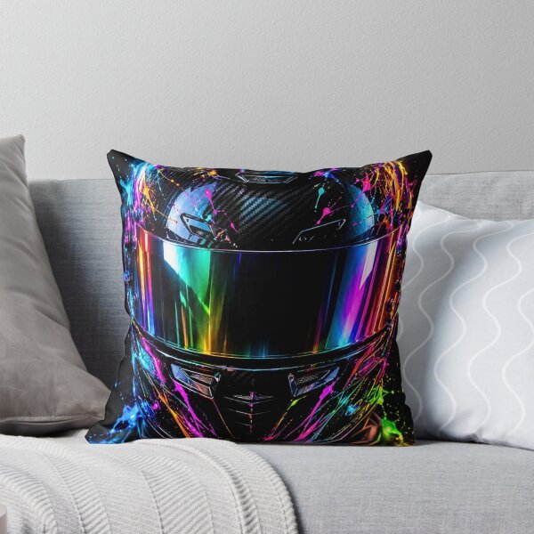 Item preview, Neon Racing Helmet – Cyberpunk Motorsport Art designed and sold by Gold&pixels.