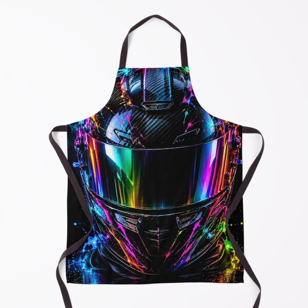 Item preview, Neon Racing Helmet – Cyberpunk Motorsport Art designed and sold by Gold&pixels.