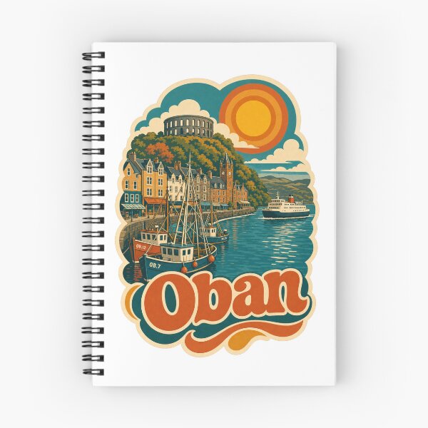 Item preview, Oban Scotland Travel Souvenir - Retro Illustration designed and sold by VisualArtsOasis.