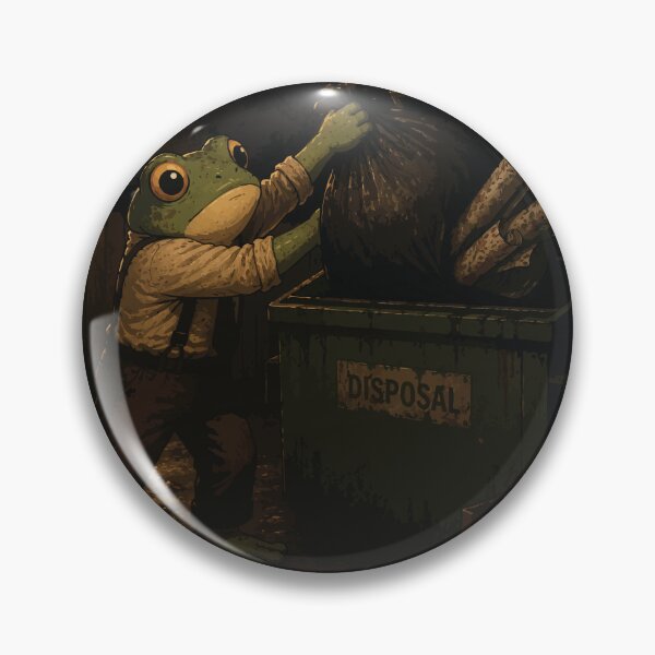 Item preview, Night Disposal Frog Sticker – Dark Humor Dumpster Cleanup | Suspicious Trash Night designed and sold by SimplePoDesign.