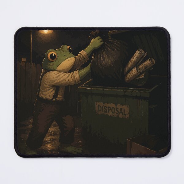 Item preview, Night Disposal Frog Sticker – Dark Humor Dumpster Cleanup | Suspicious Trash Night designed and sold by SimplePoDesign.