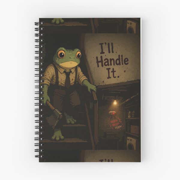 Item preview, I'll Handle It Frog Sticker – Dark Humor Basement Alarm | Horror Comedy Frog designed and sold by SimplePoDesign.