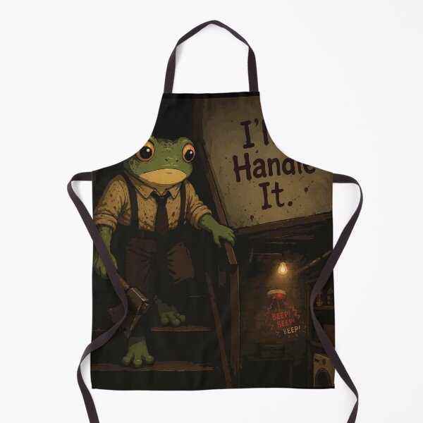 Item preview, I'll Handle It Frog Sticker – Dark Humor Basement Alarm | Horror Comedy Frog designed and sold by SimplePoDesign.