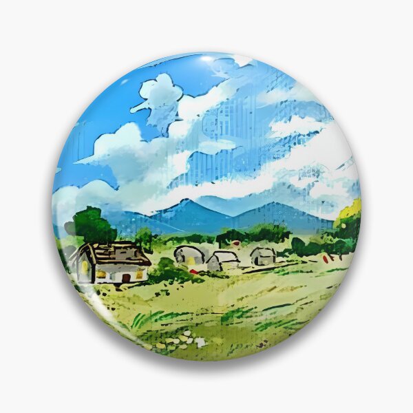 Item preview, Cottagecore Wildflower Meadow and Fluffy Clouds Painting designed and sold by Artflix07.