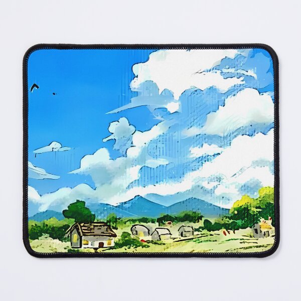 Item preview, Cottagecore Wildflower Meadow and Fluffy Clouds Painting designed and sold by Artflix07.