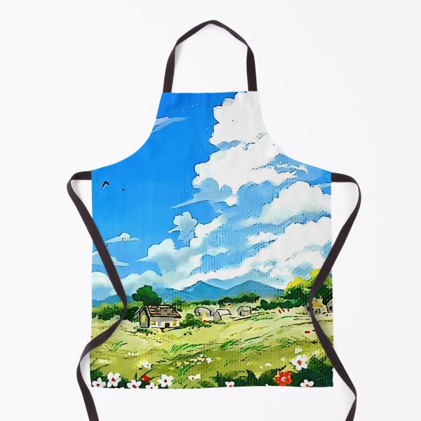 Item preview, Cottagecore Wildflower Meadow and Fluffy Clouds Painting designed and sold by Artflix07.