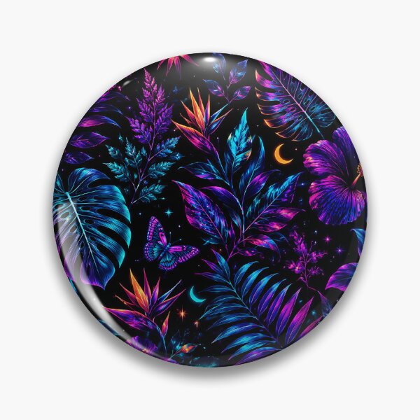 Item preview, Neon Tropical Midnight Botanical Pattern designed and sold by HUMANITY STUDIOS.