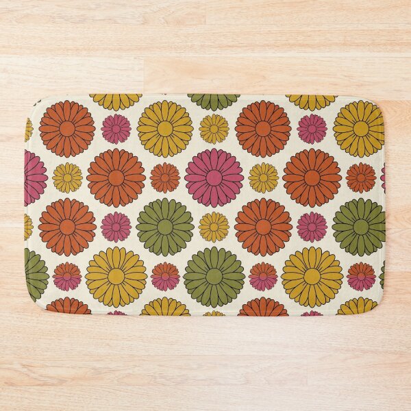 Item preview, Retro Flat Graphic Gerbera Daisy Seamless Pattern  designed and sold by Inkworksbyshery.