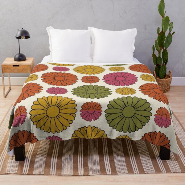 Item preview, Retro Flat Graphic Gerbera Daisy Seamless Pattern designed and sold by Inkworksbyshery.