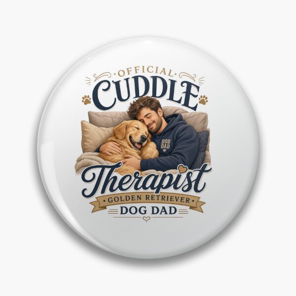Item preview, Official Cuddle Therapist Golden Retriever Dog Dad T-Shirt designed and sold by Ashley critters.