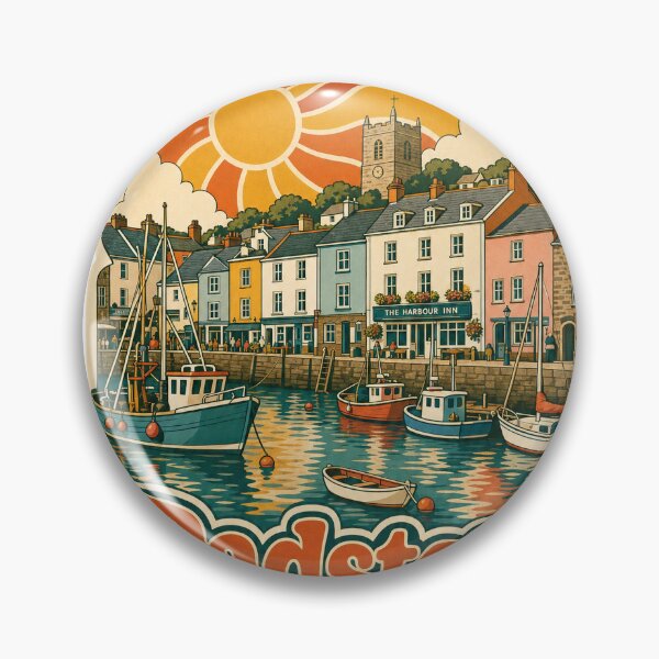 Item preview, Padstow England Travel Souvenir - Retro Illustration designed and sold by VisualArtsOasis.