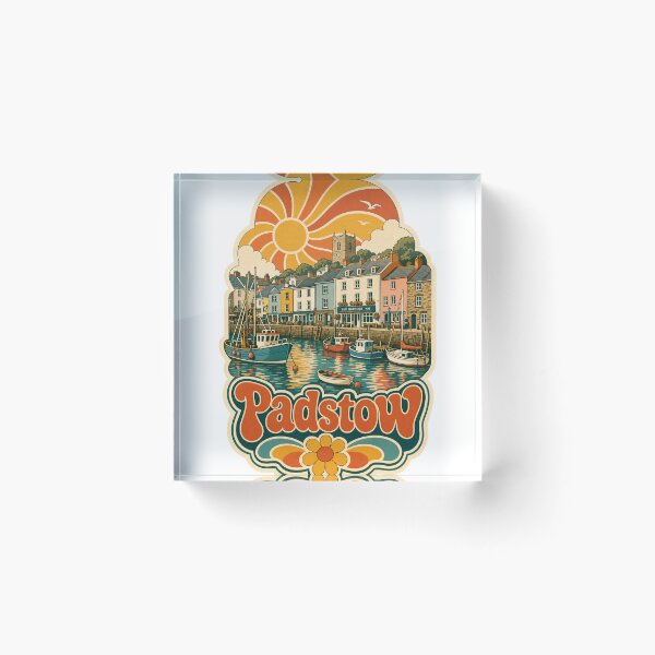 Item preview, Padstow England Travel Souvenir - Retro Illustration designed and sold by VisualArtsOasis.