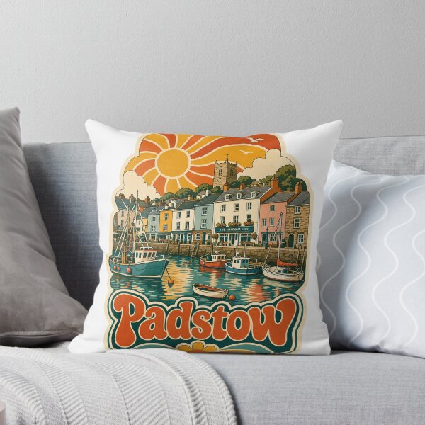 Item preview, Padstow England Travel Souvenir - Retro Illustration designed and sold by VisualArtsOasis.
