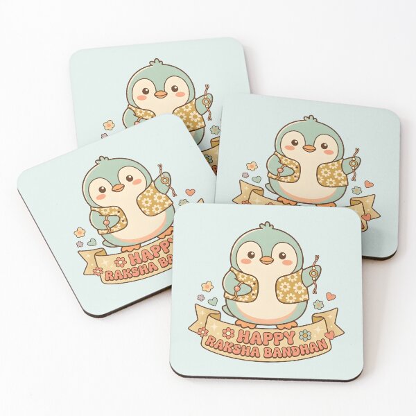 Item preview, Retro Cute Penguin Happy Raksha Bandhan designed and sold by dreephic22.