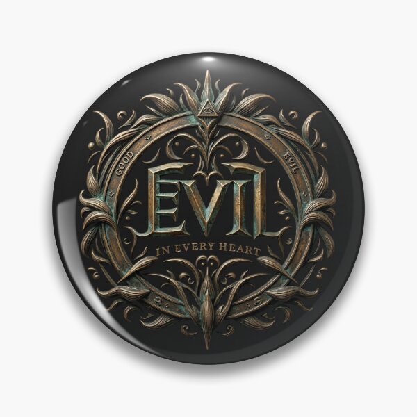 Item preview, Evil In Every Heart Crest designed and sold by Voodoo Store Paranormal Collections.
