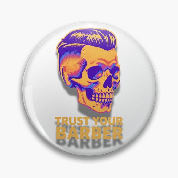 Item preview, Trust Your Barber Orange Blue Skull Cyberpunk Art designed and sold by Barber MD Culture.