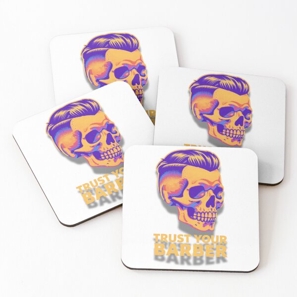 Item preview, Trust Your Barber Orange Blue Skull Cyberpunk Art designed and sold by Barber MD Culture.
