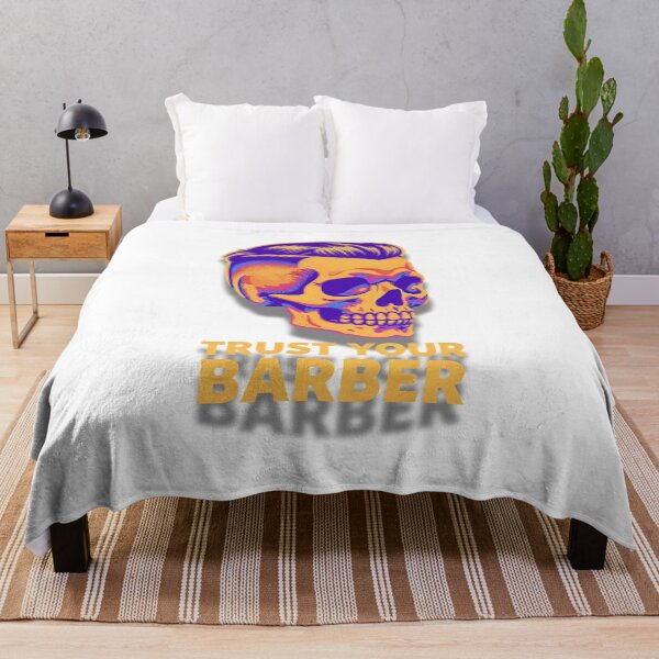 Item preview, Trust Your Barber Orange Blue Skull Cyberpunk Art designed and sold by Barber MD Culture.