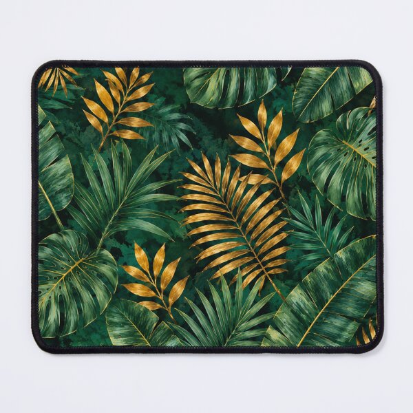 Item preview, Luxury Black & Gold Tropical Leaves Pattern Palm Monstera Banana Leaves Jungle designed and sold by SOUFIANE1991.