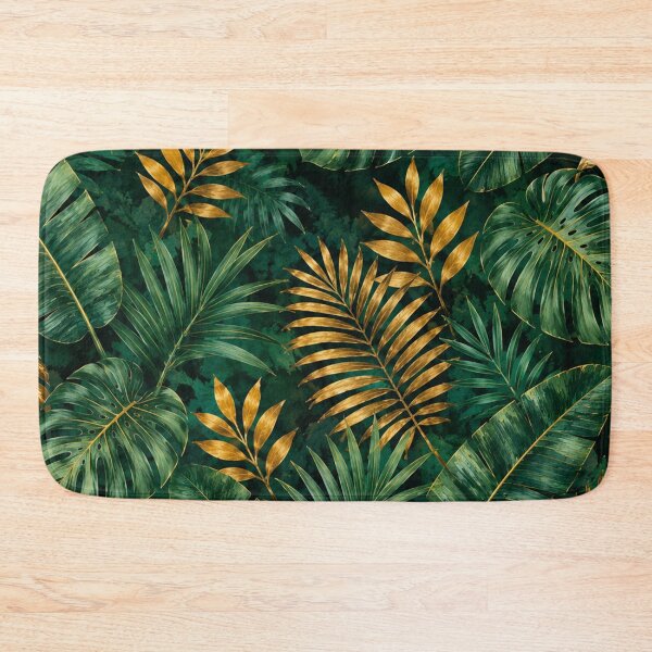 Item preview, Luxury Black & Gold Tropical Leaves Pattern Palm Monstera Banana Leaves Jungle designed and sold by SOUFIANE1991.