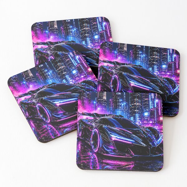Item preview, Cyber Neon Hypercar designed and sold by Gold&pixels.