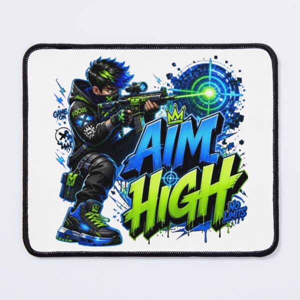 Item preview, AIM HIGH Gaming Sticker | Neon Esports Streetwear Graphic Design designed and sold by Stylestickers55.