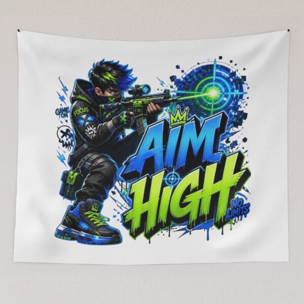 Item preview, AIM HIGH Gaming Sticker | Neon Esports Streetwear Graphic Design designed and sold by Stylestickers55.