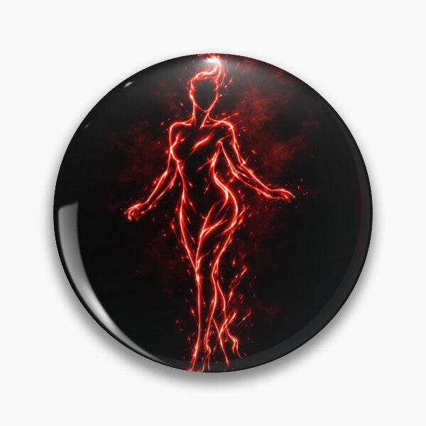 Item preview, Neon Fire Elemental Silhouette - Glowing Flame Fantasy Art Home Decor designed and sold by Bela Ambrus.
