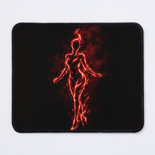 Item preview, Neon Fire Elemental Silhouette - Glowing Flame Fantasy Art Home Decor designed and sold by Bela Ambrus.