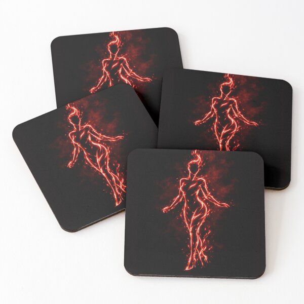 Item preview, Neon Fire Elemental Silhouette - Glowing Flame Fantasy Art Home Decor designed and sold by Bela Ambrus.