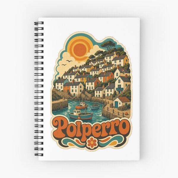 Item preview, Polperro England Travel Souvenir - Retro Illustration designed and sold by VisualArtsOasis.
