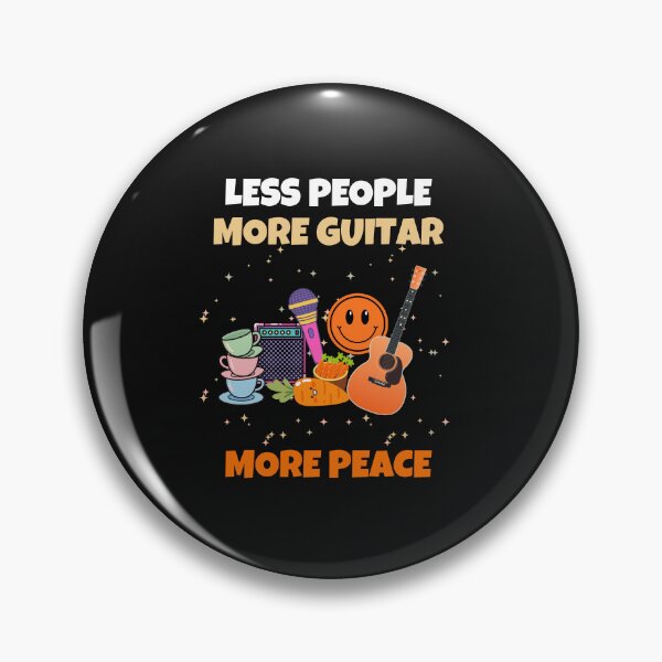Item preview, Less People More Guitar More Peace Funny Guitar Player Design designed and sold by Joyful-Pixel.