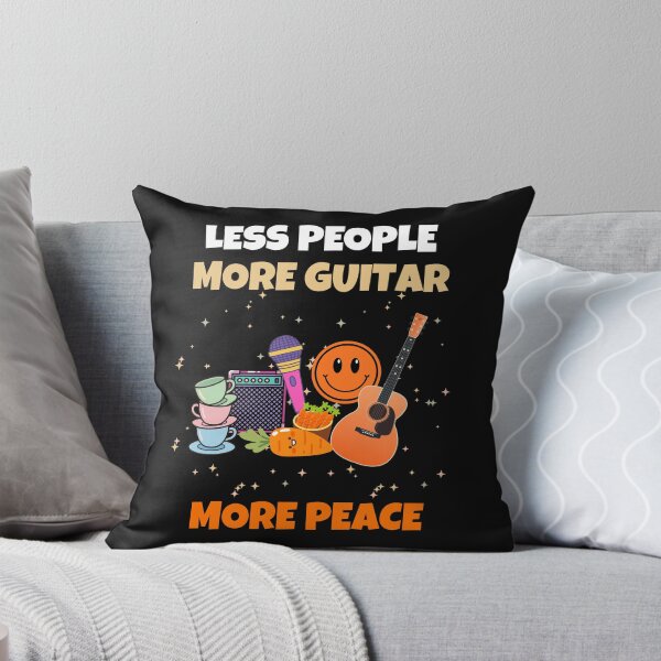Item preview, Less People More Guitar More Peace Funny Guitar Player Design designed and sold by Joyful-Pixel.