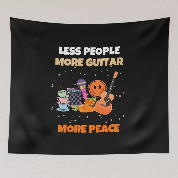Item preview, Less People More Guitar More Peace Funny Guitar Player Design designed and sold by Joyful-Pixel.
