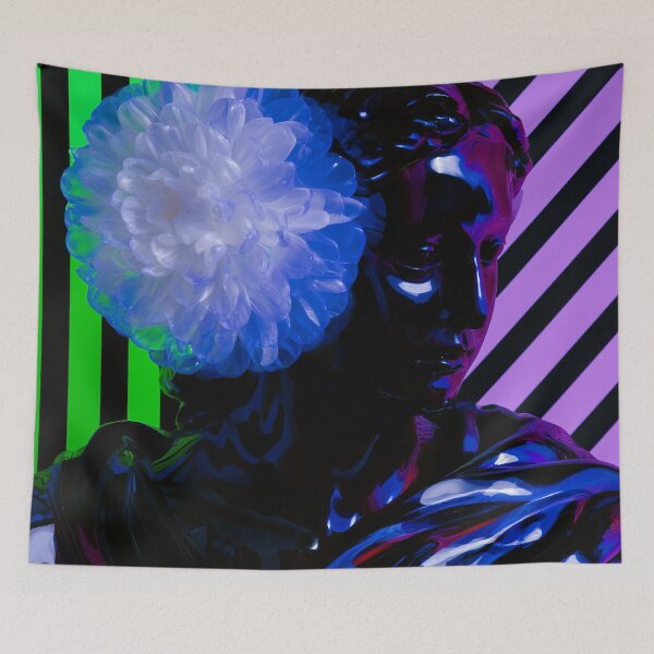 Item preview, Neon Floral Muse Against Stripes designed and sold by bubblegoth.