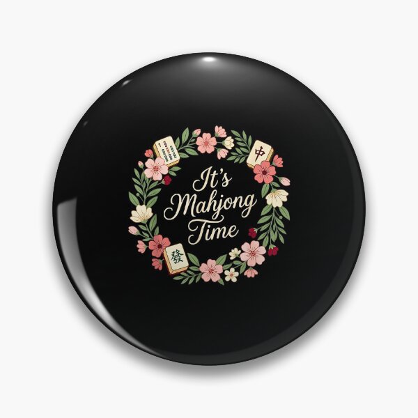 Item preview, Aesthetic Preppy Floral It's Mahjong Time Wreath designed and sold by Rahamkshop.