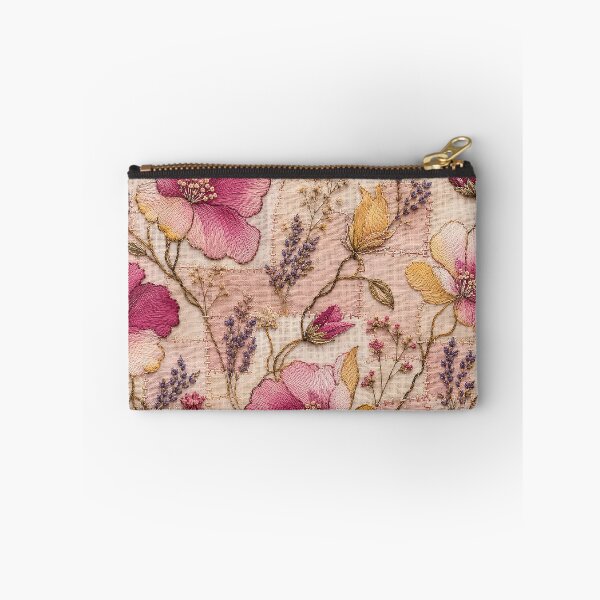 Item preview, Delicate Embroidered Pink and Yellow Floral Art designed and sold by Mellow Moments.