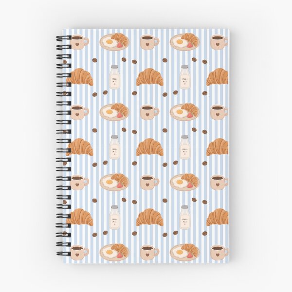Item preview, Croissant Milk and Coffee Blue Stripe Seamless Pattern designed and sold by Anne97s.