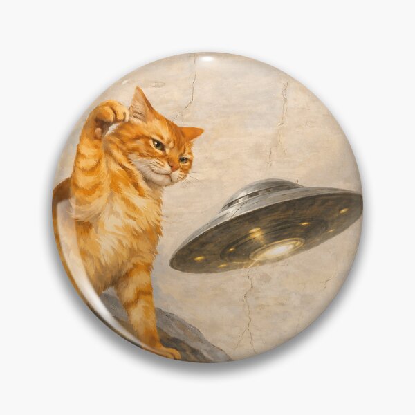 Item preview, Curious Cat Meets a UFO designed and sold by artCreativeColony.