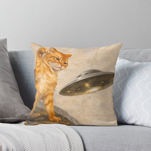 Item preview, Curious Cat Meets a UFO designed and sold by artCreativeColony.