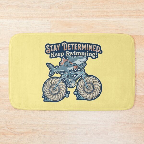 Item preview, Stay Determined Keep Swimming Retro Shark on Bicycle designed and sold by My-Hoodies.