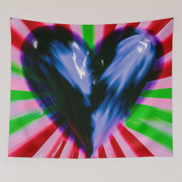 Item preview, Psychedelic Black Heart Sunburst designed and sold by bubblegoth.