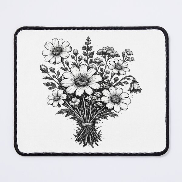 Item preview, Vintage wildflowers linocut botanical floral art designed and sold by HandicraftArt.