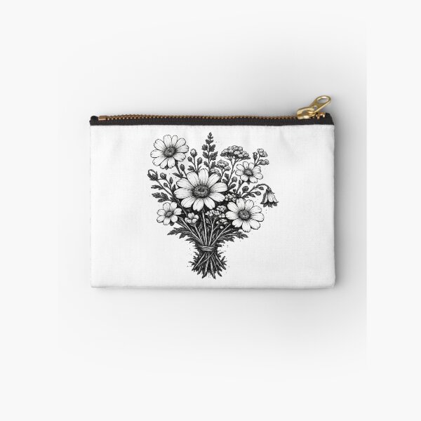 Item preview, Vintage wildflowers linocut botanical floral art designed and sold by HandicraftArt.