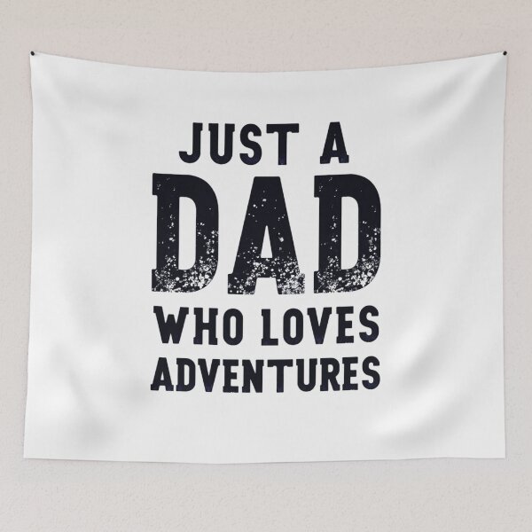 Item preview, Just a Dad Who Loves Adventures Vintage Typography Design designed and sold by GabeMountainArt.